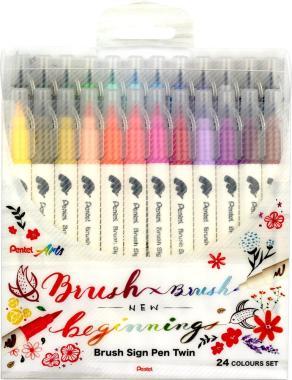 Pentel ecsettoll kétvégű Twin Brush Pen 24 db-os szett